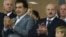 Михаил Саакашвили и Александр Лукашенко на финальной встрече чемпионата Европы по футболу в Киеве
