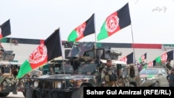 An Afghan army parade celebrating the country's independence day in Nangarhar on August 18.