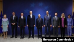 Novi predsjednik Evropskog vijeća Antonio Costa s liderima Zapadnog Balkana, visokom predstavnicom EU za vanjsku i sigurnosnu politiku Kajom Kallas i komesarkom za proširenje Martom Kos.