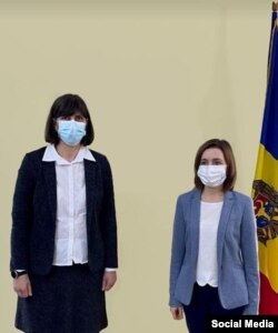 Președinta Maia Sandu și Laura Codruța Kovesi, procuror-șef al Parchetului European. Bruxelles, 17 ianuarie 2021/ Facebook