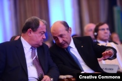 Vasile Blaga și Traian Basescu la congresul PPE din ooctombrie 2012