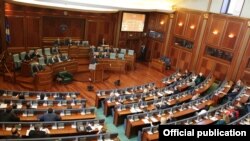 Presidentja e Kosovës, Atifete Jahjaga, gjatë fjalimit të saj në Kuvendin e Kosovës