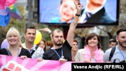 Boban Stojanović na Paradi ponosa u Beogradu