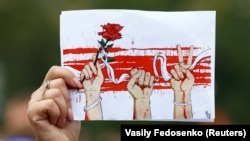 Protestul greviștilor de la compania producătoare de potasiu Belaruskali, Soligorsk, august 2020. 