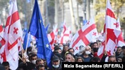 ოპოზიციის საპროტესტო აქცია თბილისში. 