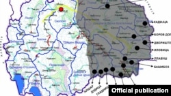 Мапа на концесии за рудници во источна Македонија. Извор „Еко-свест.“