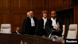 Судиите на Меѓународниот суд на правдата во Хаг на 24.5.2024.