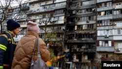 Aftermath of a Russian drone attack in Kyiv