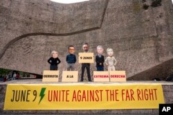 Protest spaniol împotriva extremei drepte, înaintea congresului partidului extremist Vox la Madrid, 19 mai. Au fost invitați Marine le Pen, Giorgia Meloni și Viktor Orban. A participat și președintele argentinian, Javier Milei.