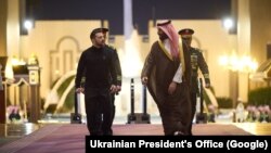 Украинскиот претседател Володимир Зеленски се среќава со саудискиот престолонаследник Мухамед бин Салман, 10 март 2025 година