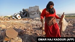 Разрушенный во время бомбардировок дом в окрестностях сирийского Идлиба, 20 мая 2019 года