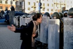 На акции протеста в Минске, 20 сентября 2020 года