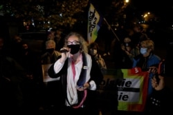 Marta Lempart na protestima u Varšavi, 27. oktobar, 2020.