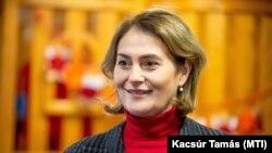 Csibi Krisztina, a Fidesz–KDNP képviselőjelöltje a Tolna vármegyei Cikón 2025. január 3-án