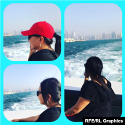 Turgunova uživa u vodi i horizontu Dubaija s jahte u Perzijskom zaljevu u novembru 2016. (Zahvaljujući: Turgunova / Odnoklassniki)