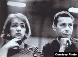 Олег Ефремов и Галина Волчек во время репетиции, 1960-е