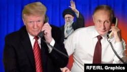 Коллаж: Трамп и Путин обсуждают ядерную программу Ирана