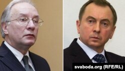 Колишній керівник МЗС Сергій Мартинов та новопризначений Володимир Макей