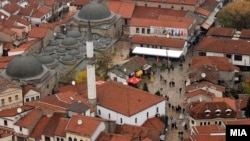 Скопје од птичја перспектива. Старата скопска чаршија.