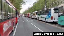 Autobusi parkirani u Bulevaru kralja Aleksandra