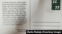 Jedan od citata intervjuisanih novinara