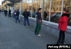 Очередь в супермаркет, Тирасполь, март, 2020