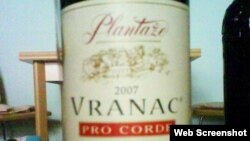 Vino "Vranac" crnogorskog proizvođača Plantaže