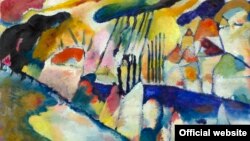 Тази картина на Кандински се казва "Пейзаж с дъжд".