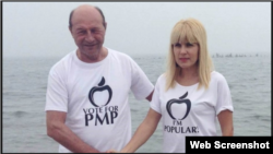 Fostul președinte Traian Basescu și fosta candidată la președinție din partea PMP, Elena Udrea