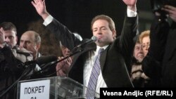 Bogoljub Karić na predizbornom skupu svoje stranke, Beograd, januar 2006