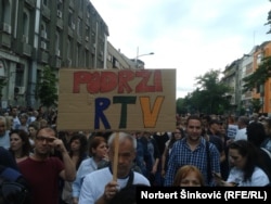 Protest "Podrži RTV" u Novom Sadu