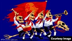 პუტინი და პიონერები (კარიკატურა)