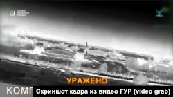 Поражение комплекса ГЛОНАСС в куполе, Крым, скриншот кадра из видео ГУР