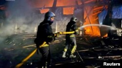 Incendiu izbucnit din cauza unui atac cu drone în Uman, Ucraina, 1 octombrie 2023