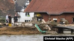 Árvíz a németországi Insul községben 2021. július 17-én