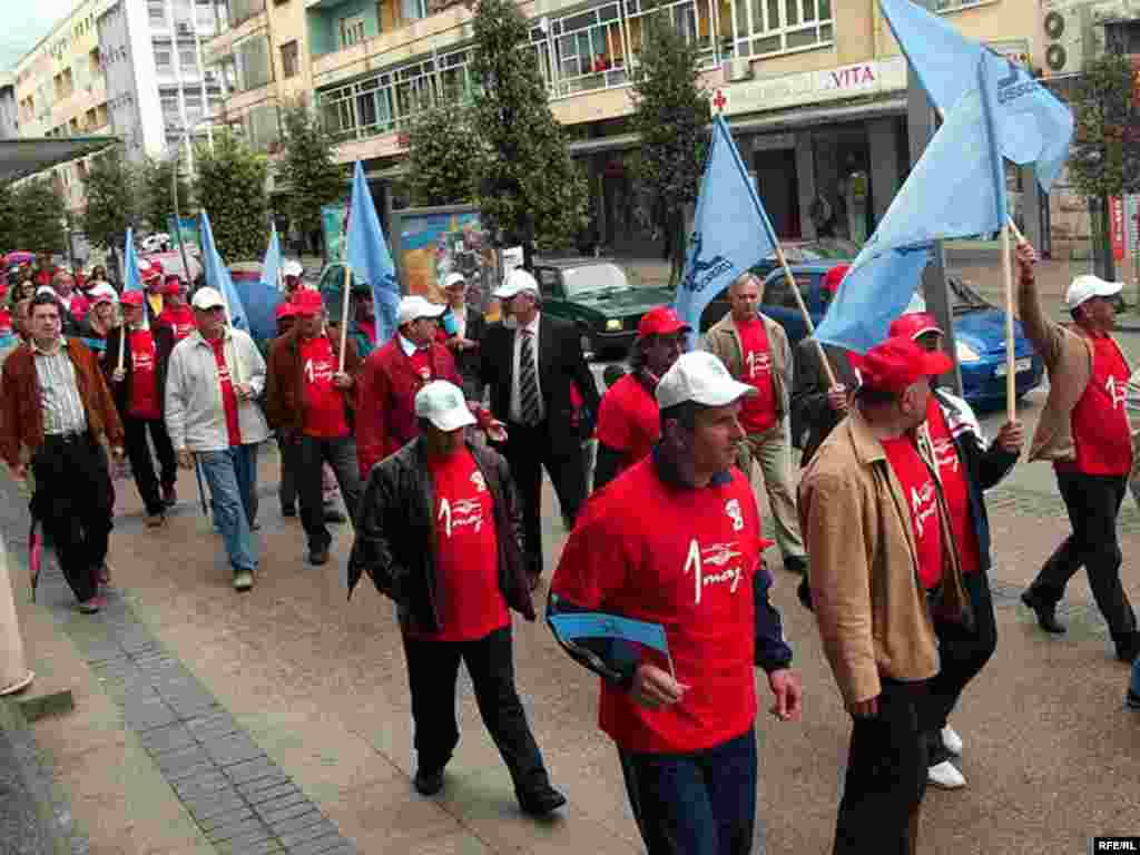 Crna Gora - Prvomajski praznik - U povodu Međunarodnog praznika rada, Slobodni sindikati su u Podgorici organizirali protestnu šetnju. Foto:Savo Prelević, RFE/RL