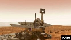 Mars Exploration Rover на поверхности Марса. Графическая имитация