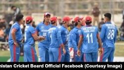 Afghanistan's national cricket team, pictured on March 7.