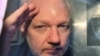 Osnivač WikiLeaksa Julian Assange gestikulira sa prozora zatvorskog kombija prilikom izlaska sa suda Southwark Crown u Londonu, 1. maja 2019.