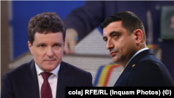 A két jelölt: Nicușor Dan és George Simion egy képmontázson