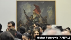 Sa izložbe u Umetničkoj galeriji BiH, 6. april 2011.