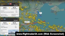 Трекинг полетов над Черным морем 21 мая 2025 года разведывательного БПЛА Northrop Grumman RQ-4D Phoenix и самолета радиоэлектронной разведки SAAB 340B ISR. Скриншот сайта www.flightradar24.com