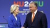 Ursula von der Leyen, az Európai Bizottság elnöke és Orbán Viktor miniszterelnök Budapesten, az uniós vezetők informális találkozóján, 2024. november 8-án