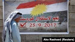 Plakat koji poziva na neovisnost Kurdistana, Kirkuk, Irak