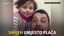 Otac tješi kćerku smijehom dok padaju bombe u Siriji