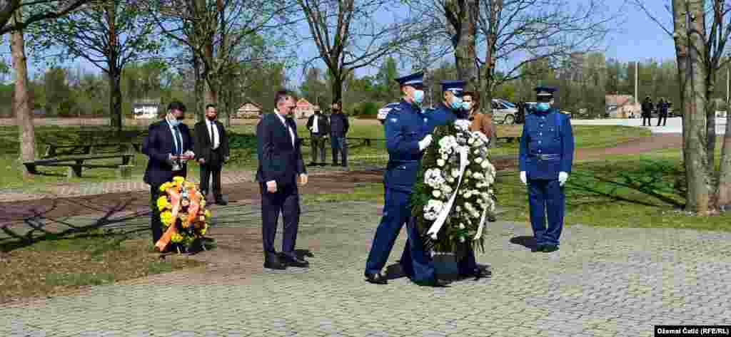Član Predsjedništva BiH Željko Komšića na obilježavanju 76.-godišnjice proboja posljednjih zatvorenika iz ustaškog logora Jasenovac, memorijalni kompleks Donja Gradina u Bosni i Hercegovini, 22 april 2021