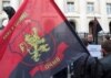 BULGARIA -- Supporters of Bulgaria's nationalist VMRO party take part in a demonstration outside the court building as the Supreme Court of Cassation holds an open hearing on whether it is able to reconsider an appeal court's decision to grant Australian