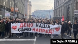 Протест на пензионерите во Белград, Србија