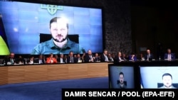 Видеообраќање на украинскиот претседател Володимир Зеленски на Првиот парламентарен Самит на Меѓународната кримска платформа во Загреб