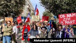 Podgorica, protestni marš povodom 8.marta